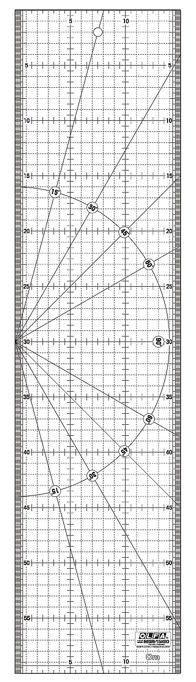 OLFA 150х600мм, линейка разметочная метрическая OL-MQR-15x60